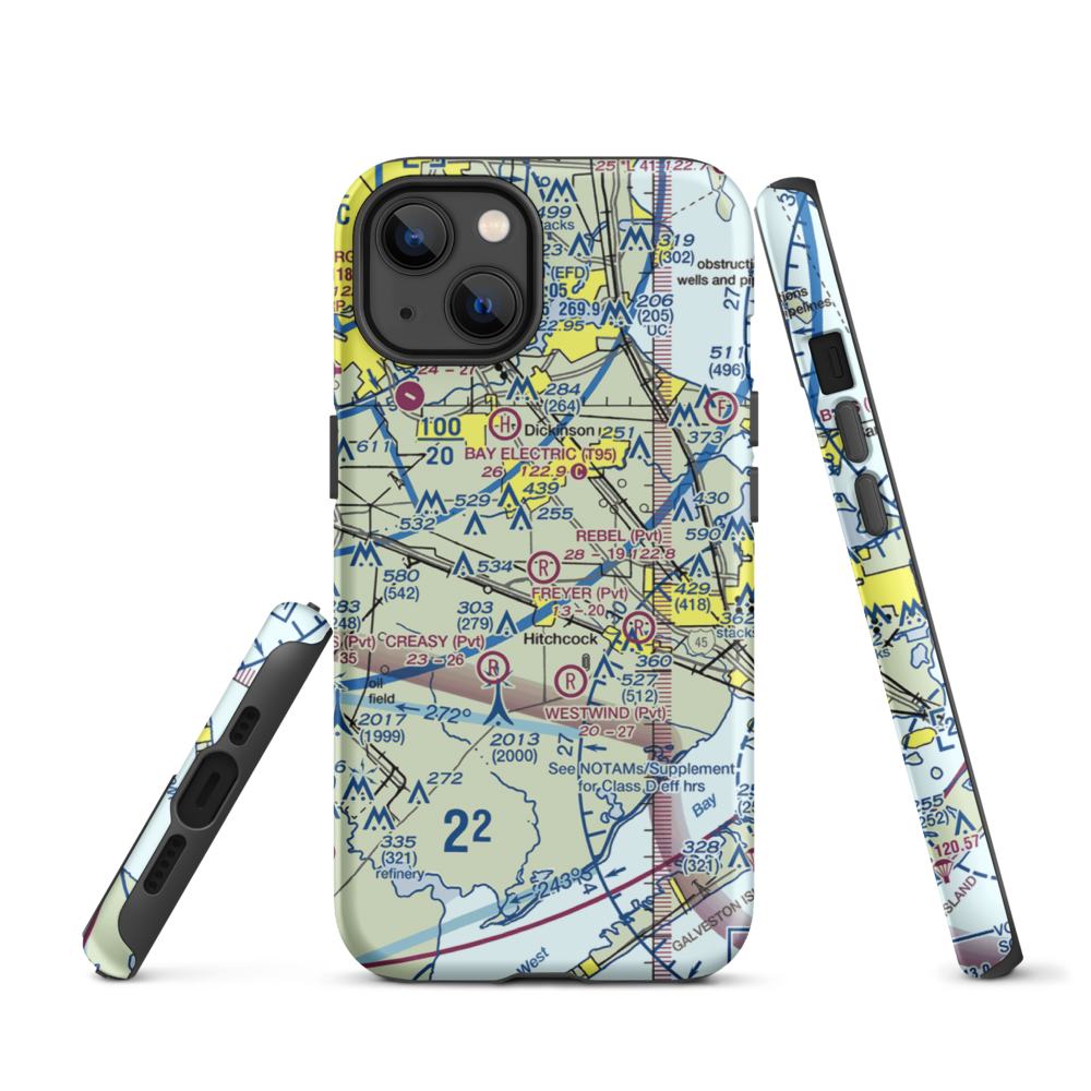 Rebel Field (TX66) VFR Sectional  Tough iPhone Case iPhone 13 model shown