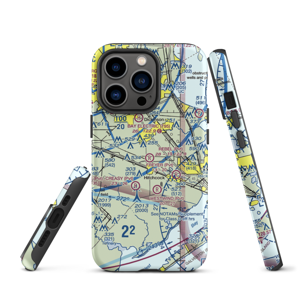 Rebel Field (TX66) VFR Sectional  Tough iPhone Case iPhone 13 Pro model shown
