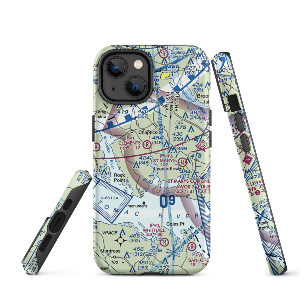 Recompense Farm Airport (2MD1) VFR Sectional  Tough iPhone Case iPhone 14 model shown