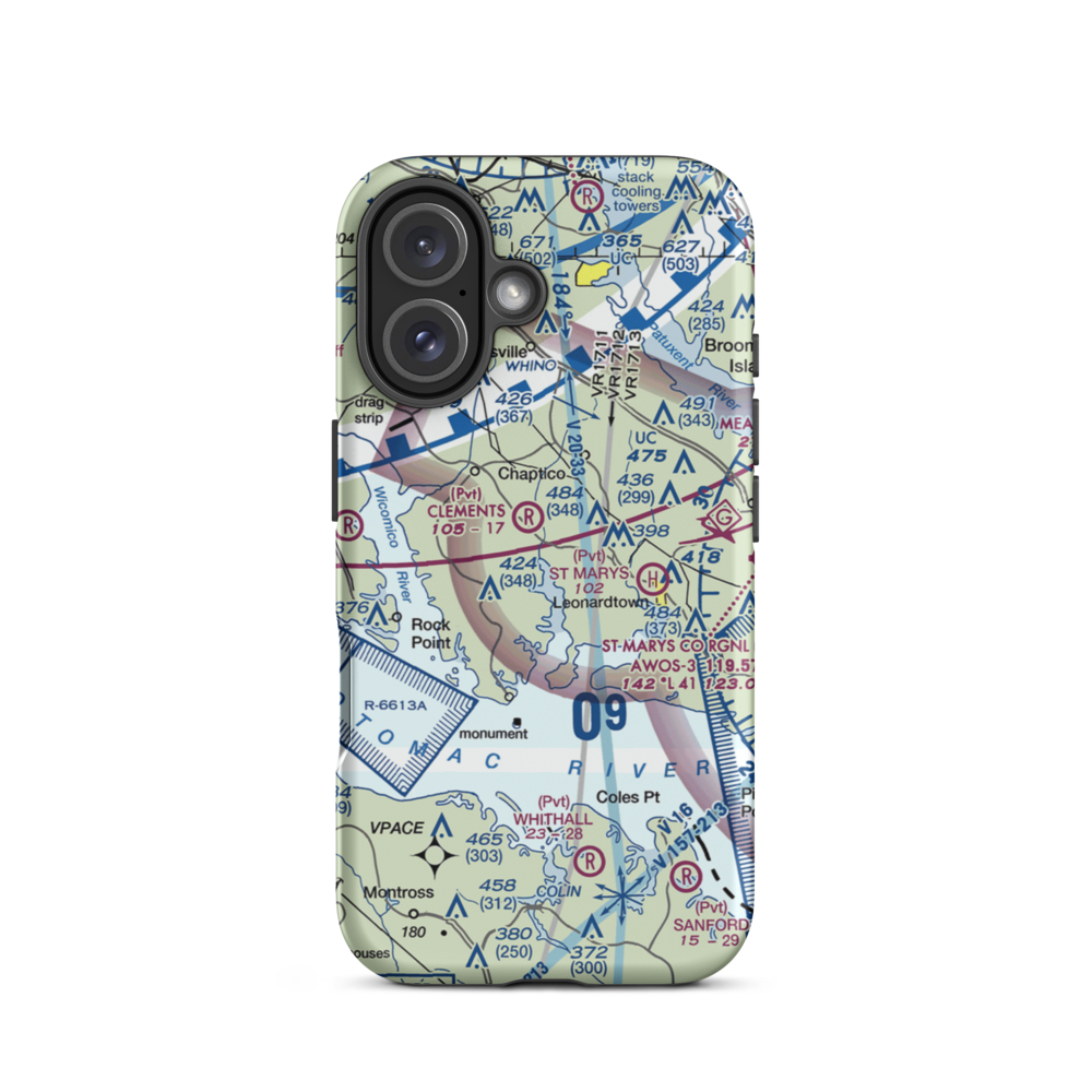 Recompense Farm Airport (2MD1) VFR Sectional  Tough iPhone Case iPhone 16 model shown