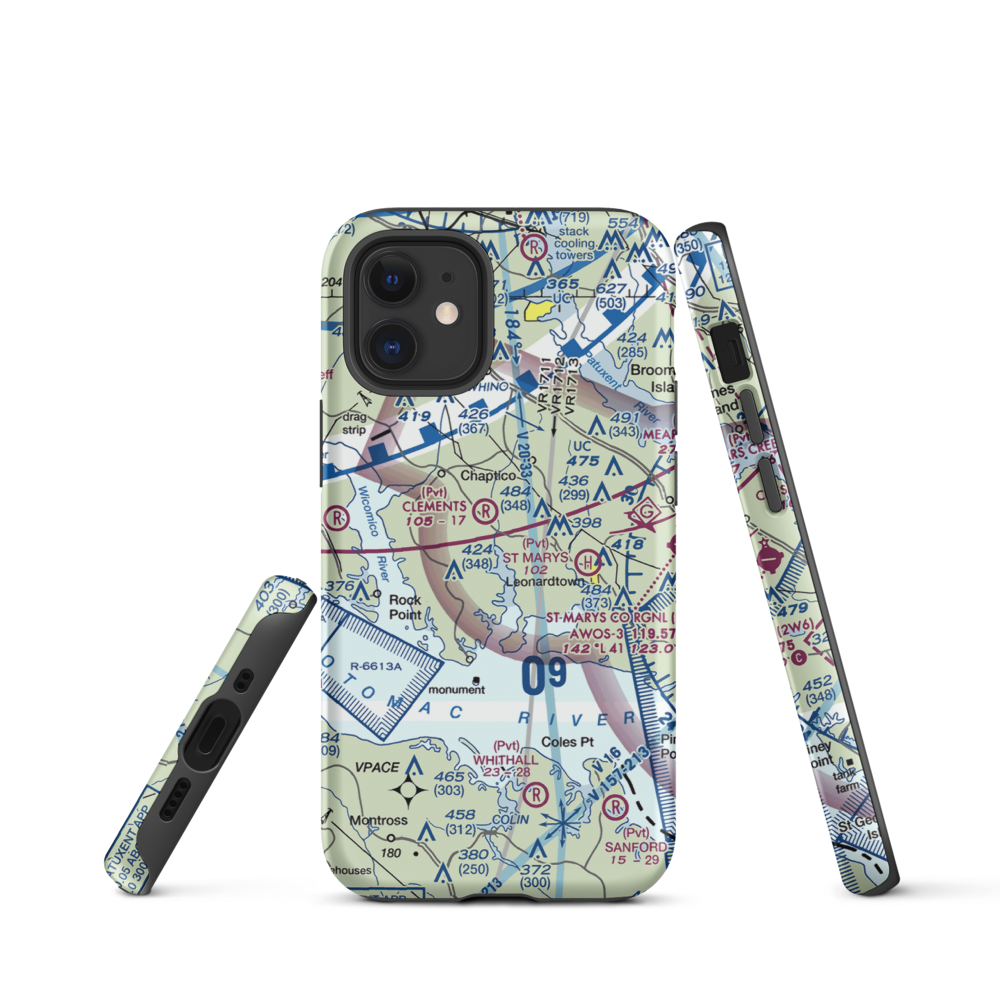 Recompense Farm Airport (2MD1) VFR Sectional  Tough iPhone Case iPhone 12 mini model shown