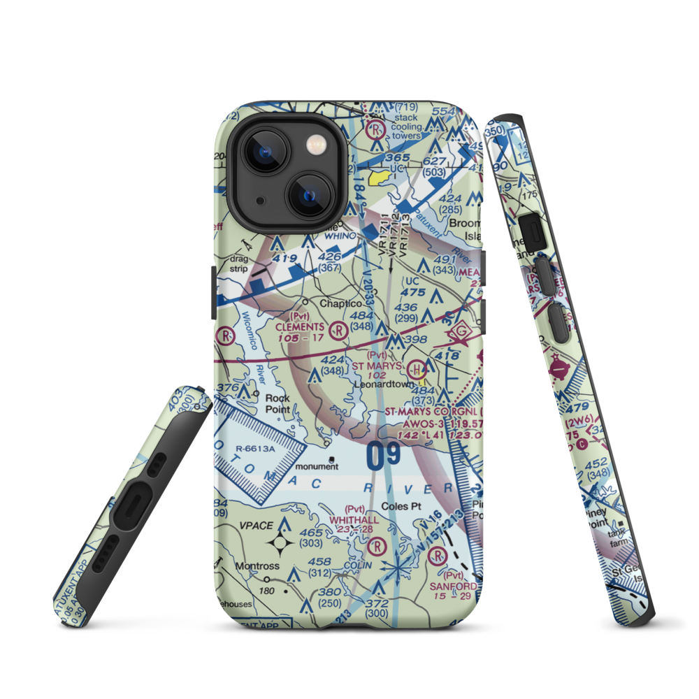 Recompense Farm Airport (2MD1) VFR Sectional  Tough iPhone Case iPhone 13 model shown