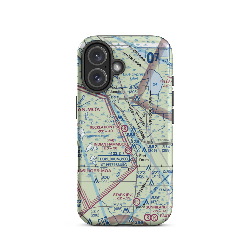 Recreation Corporation Airport (33FA) VFR Sectional  Tough iPhone Case iPhone 16 model shown