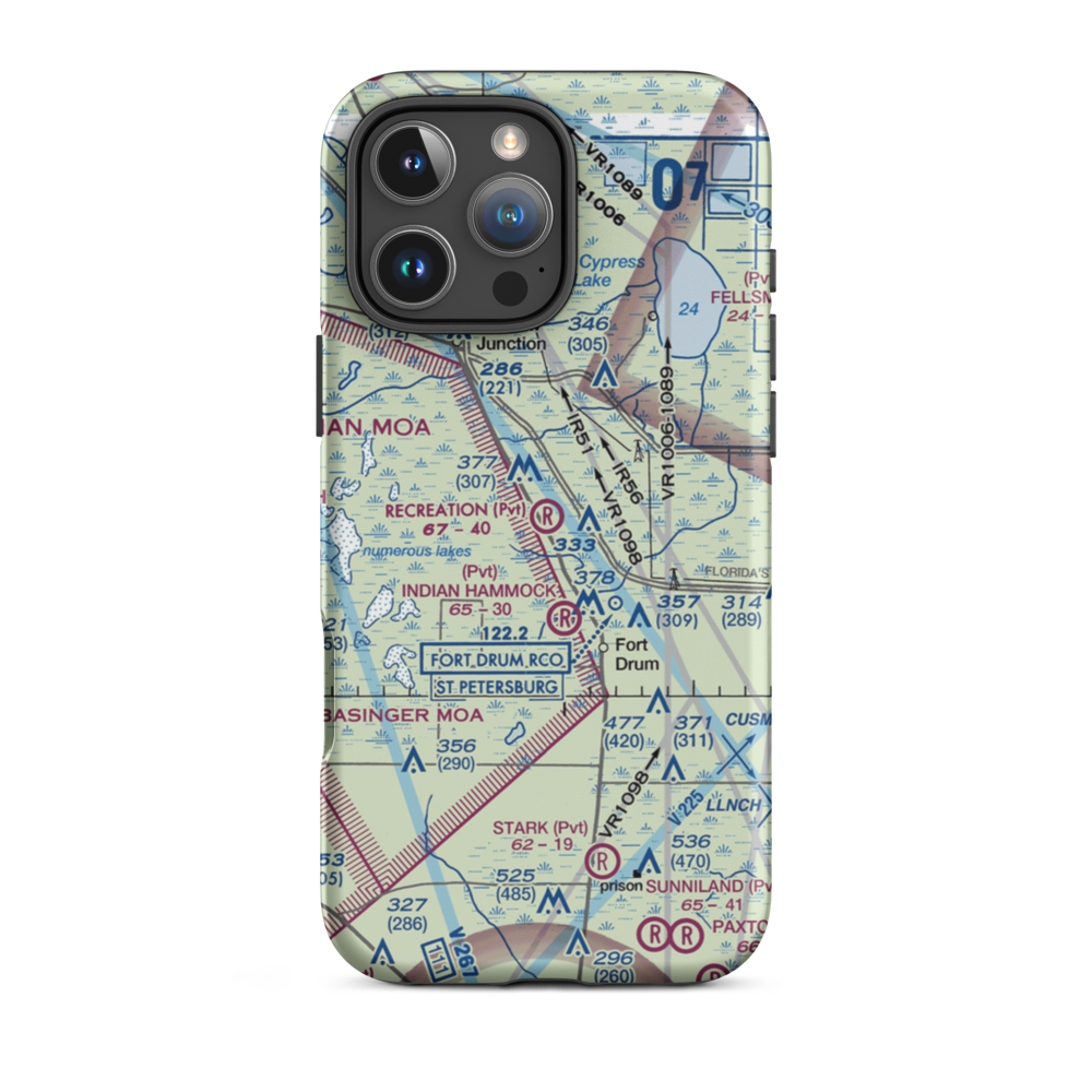 Recreation Corporation Airport (33FA) VFR Sectional  Tough iPhone Case iPhone 16 Pro Max model shown