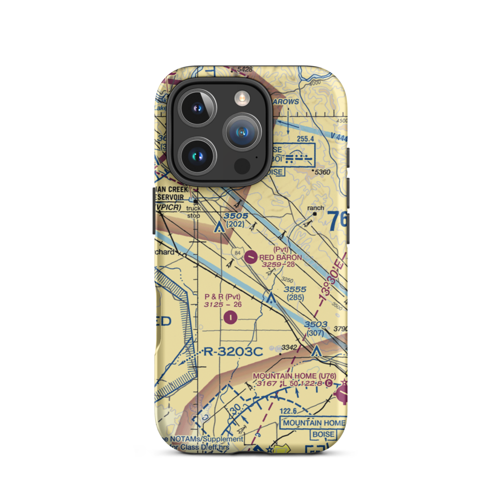 Red Baron Airpark (1ID4) VFR Sectional  Tough iPhone Case iPhone 16 Pro model shown