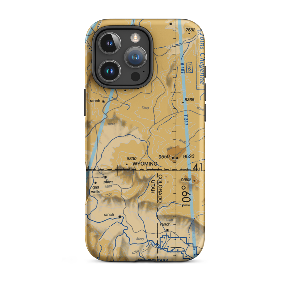 Red Creek Ranch Airport (WY41) VFR Sectional  Tough iPhone Case iPhone 16 Pro Max model shown