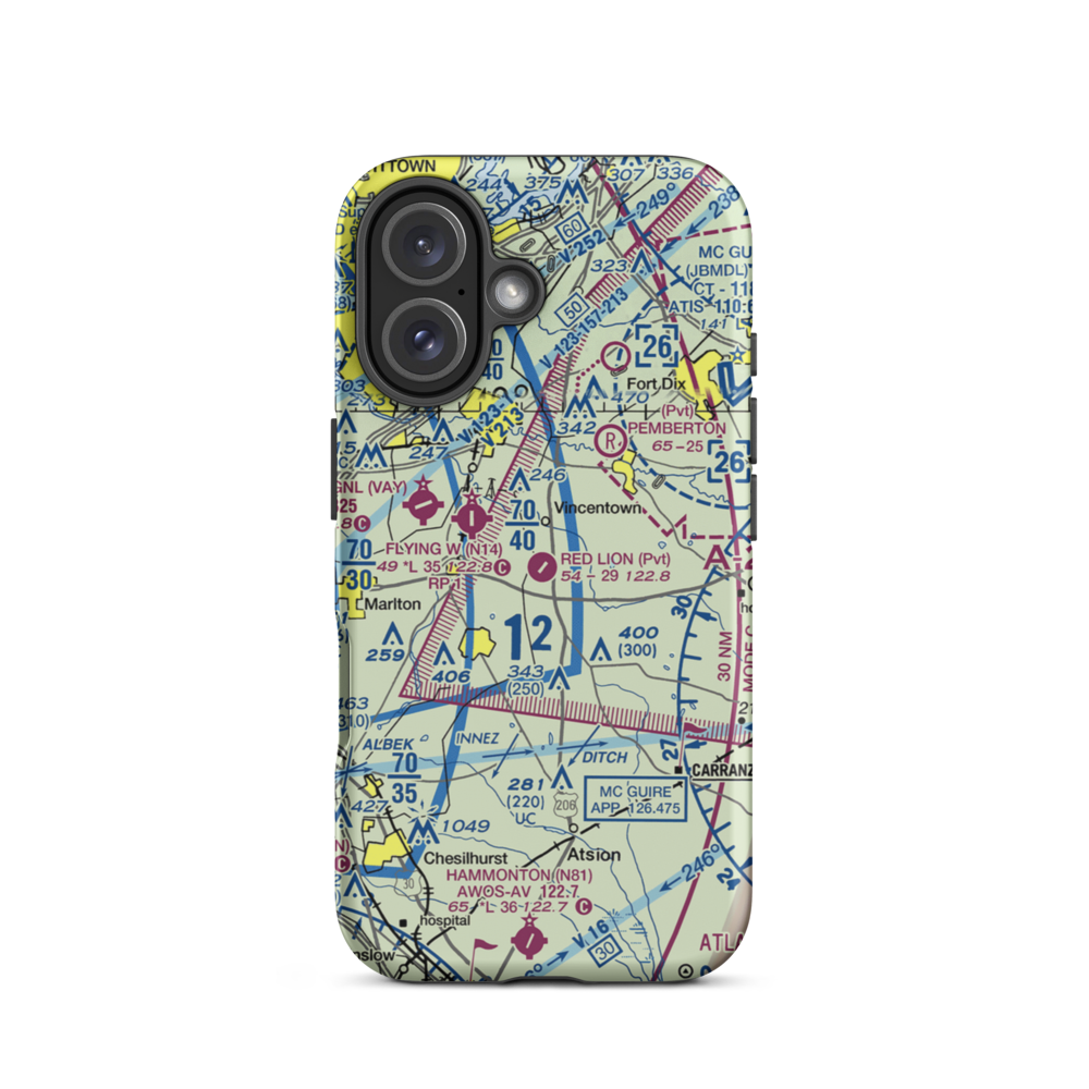 Red Lion Airport (JY73) VFR Sectional  Tough iPhone Case iPhone 16 model shown