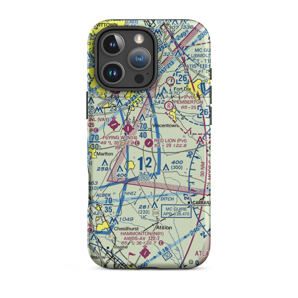 Red Lion Airport (JY73) VFR Sectional  Tough iPhone Case iPhone 16 Pro Max model shown