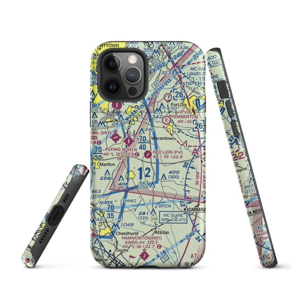 Red Lion Airport (JY73) VFR Sectional  Tough iPhone Case iPhone 12 Pro model shown