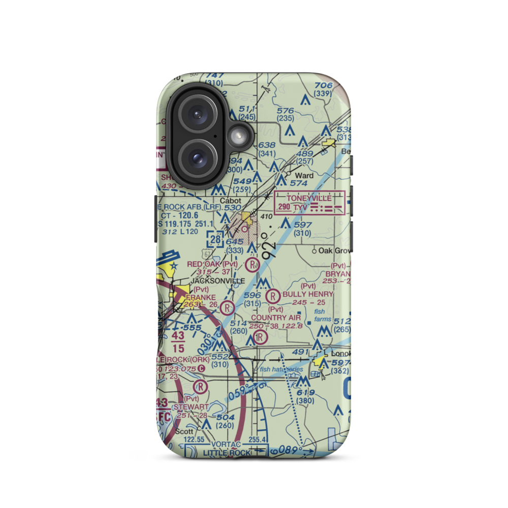 Red Oak Airport (4AR2) VFR Sectional  Tough iPhone Case iPhone 16 model shown