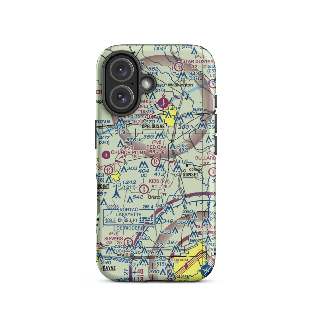 Red Oak Landing (51LS) VFR Sectional  Tough iPhone Case iPhone 16 model shown