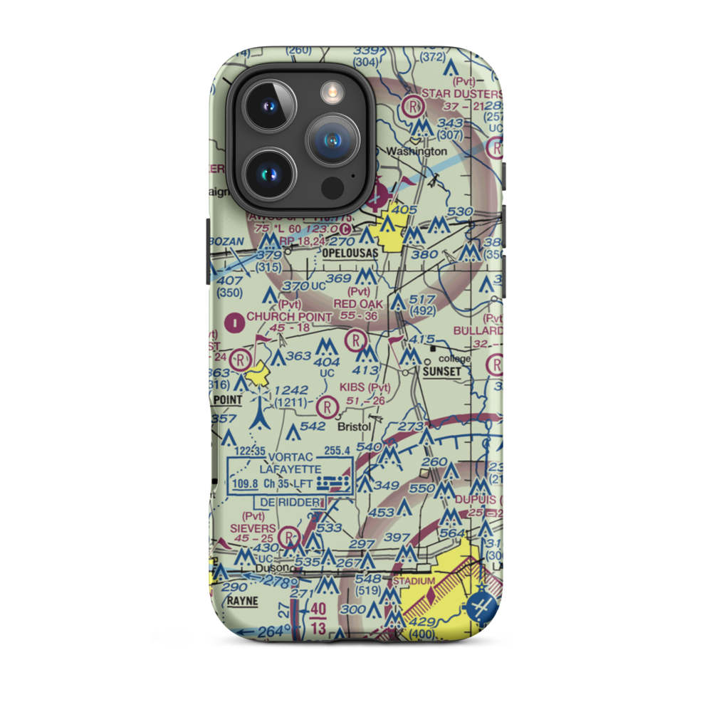 Red Oak Landing (51LS) VFR Sectional  Tough iPhone Case iPhone 16 Pro Max model shown