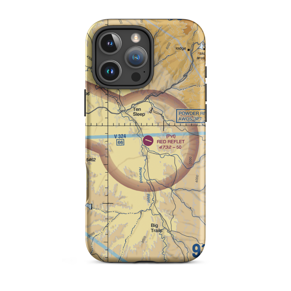 Red Reflet Ranch Airport (WY00) VFR Sectional  Tough iPhone Case iPhone 16 Pro Max model shown