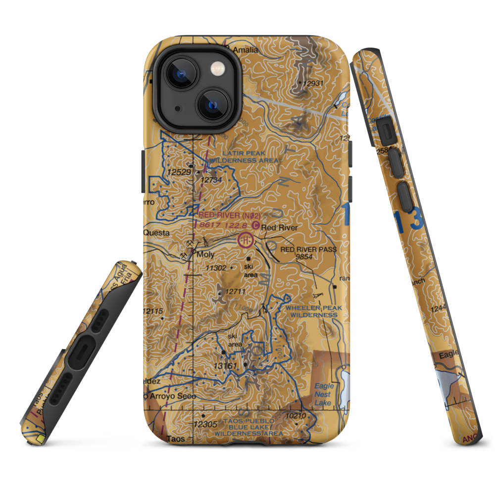 Red River Heliport (N02) VFR Sectional  Tough iPhone Case iPhone 14 Plus model shown