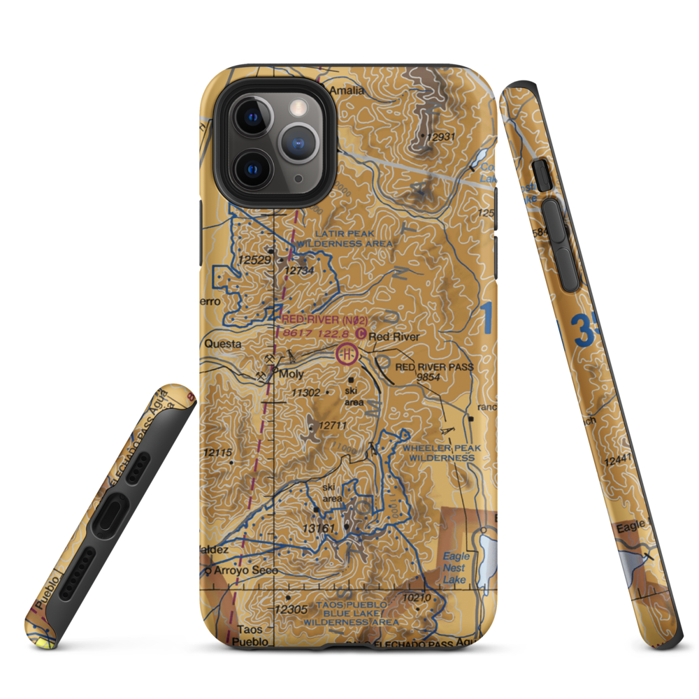 Red River Heliport (N02) VFR Sectional  Tough iPhone Case iPhone 11 Pro Max model shown