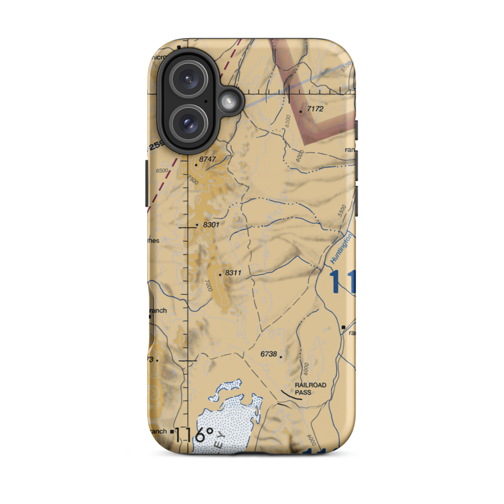 Red Rock Ranch Airport (NV22) VFR Sectional  Tough iPhone Case iPhone 16 Plus model shown