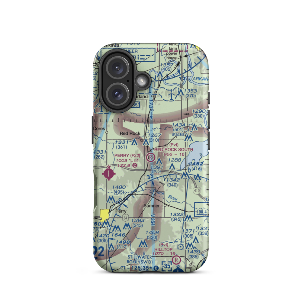 Red Rock South Airport (OL12) VFR Sectional  Tough iPhone Case iPhone 16 model shown