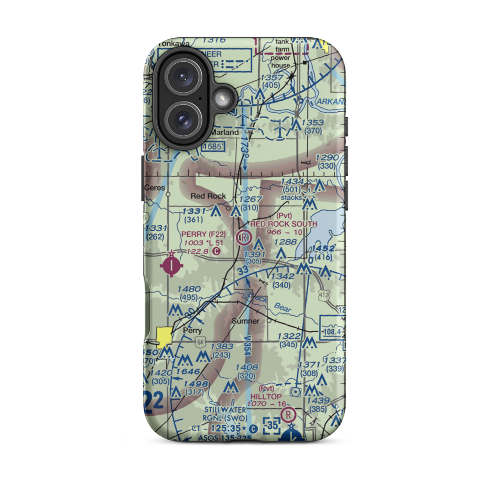 Red Rock South Airport (OL12) VFR Sectional  Tough iPhone Case iPhone 16 Plus model shown