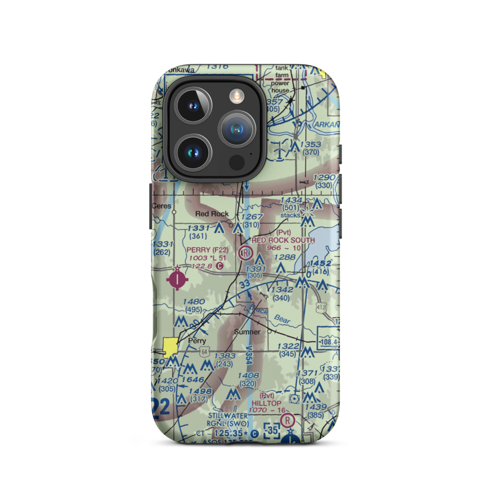 Red Rock South Airport (OL12) VFR Sectional  Tough iPhone Case iPhone 16 Pro model shown
