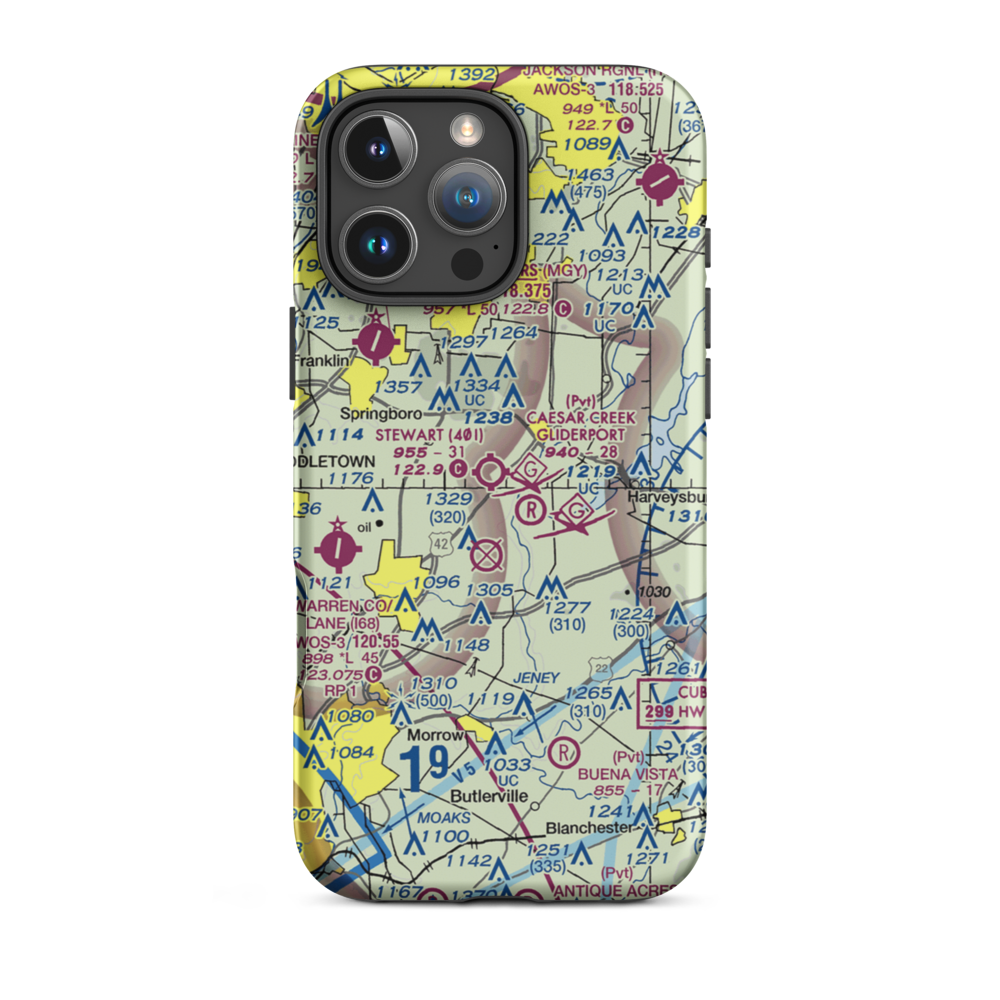 Red Stewart Airfield (40I) VFR Sectional  Tough iPhone Case iPhone 16 Pro Max model shown