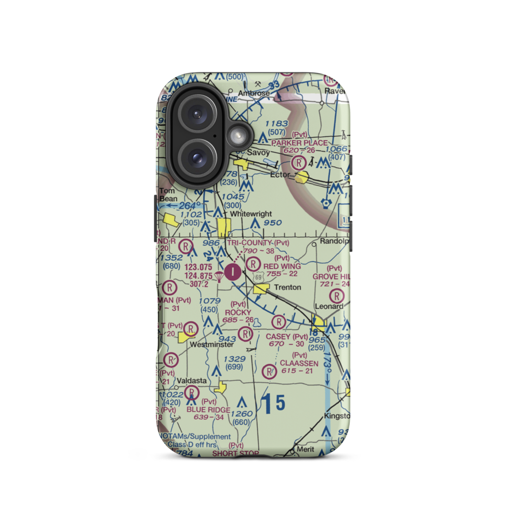 Red Wing Airport (52TA) VFR Sectional  Tough iPhone Case iPhone 16 model shown