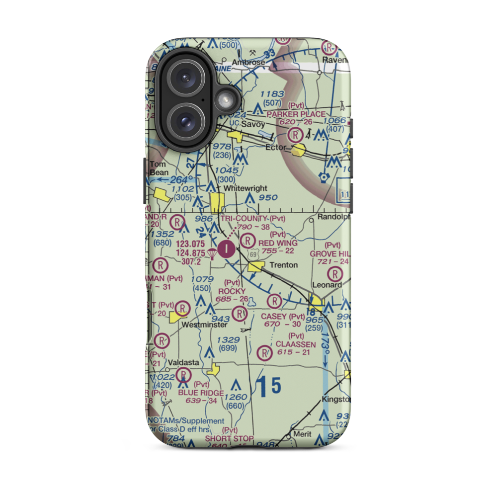 Red Wing Airport (52TA) VFR Sectional  Tough iPhone Case iPhone 16 Plus model shown