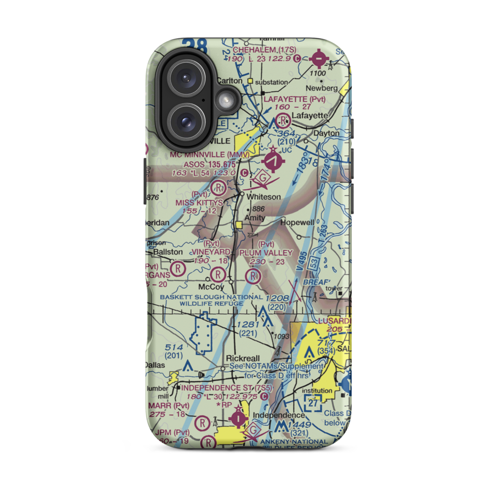 Red's Field (18OR) VFR Sectional  Tough iPhone Case iPhone 16 Plus model shown