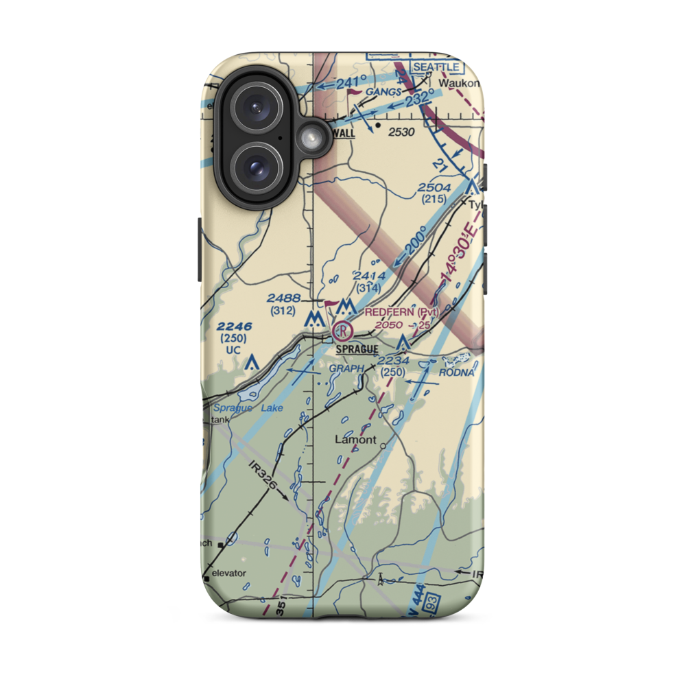 Redfern Aerodrome (WN41) VFR Sectional  Tough iPhone Case iPhone 16 Plus model shown