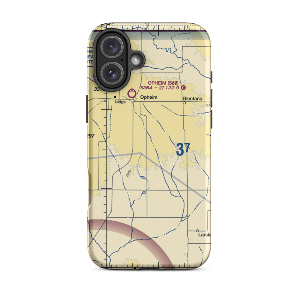Redfield Ag Strip (MT85) VFR Sectional  Tough iPhone Case iPhone 16 Plus model shown