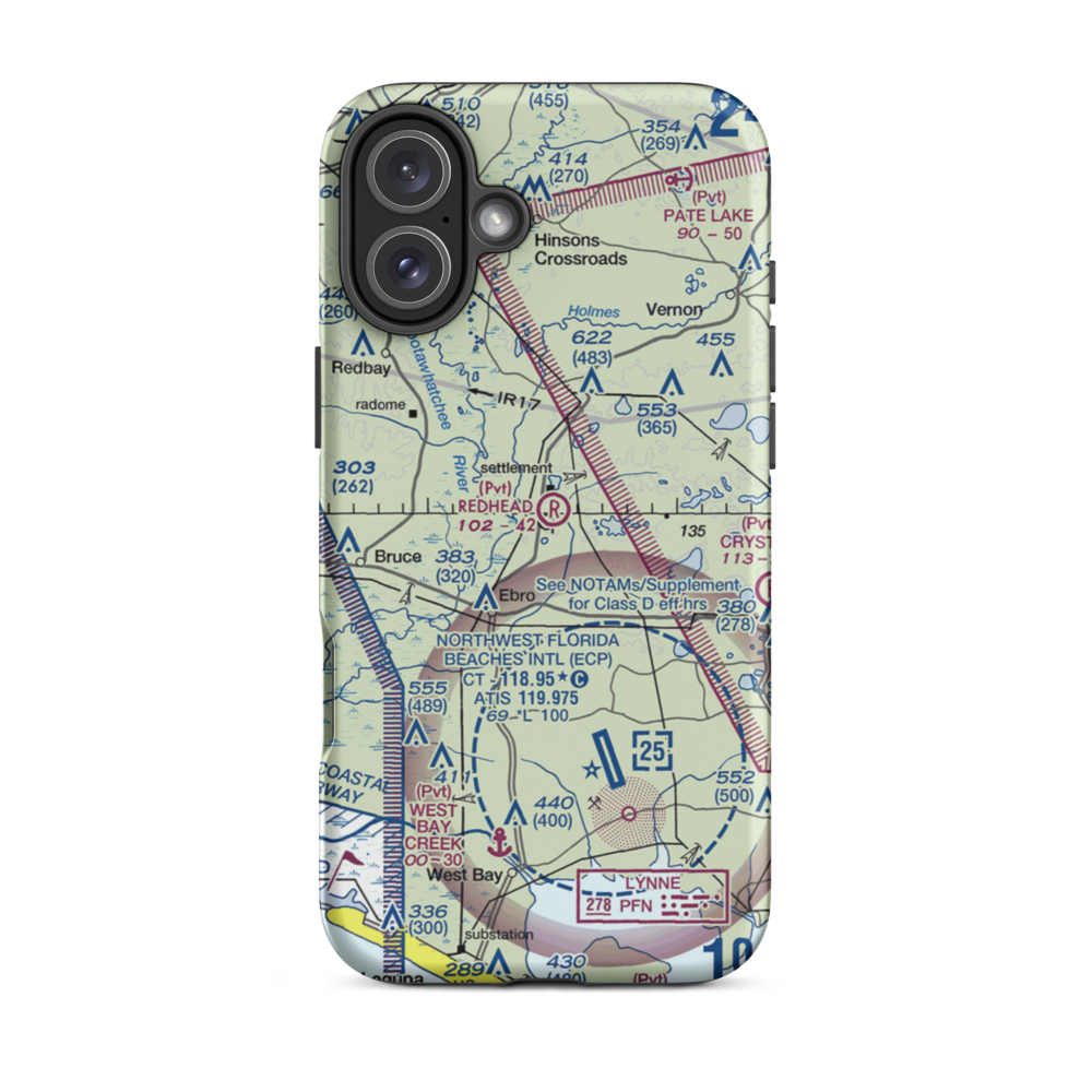 Redhead Airport (FD35) VFR Sectional  Tough iPhone Case iPhone 16 Plus model shown