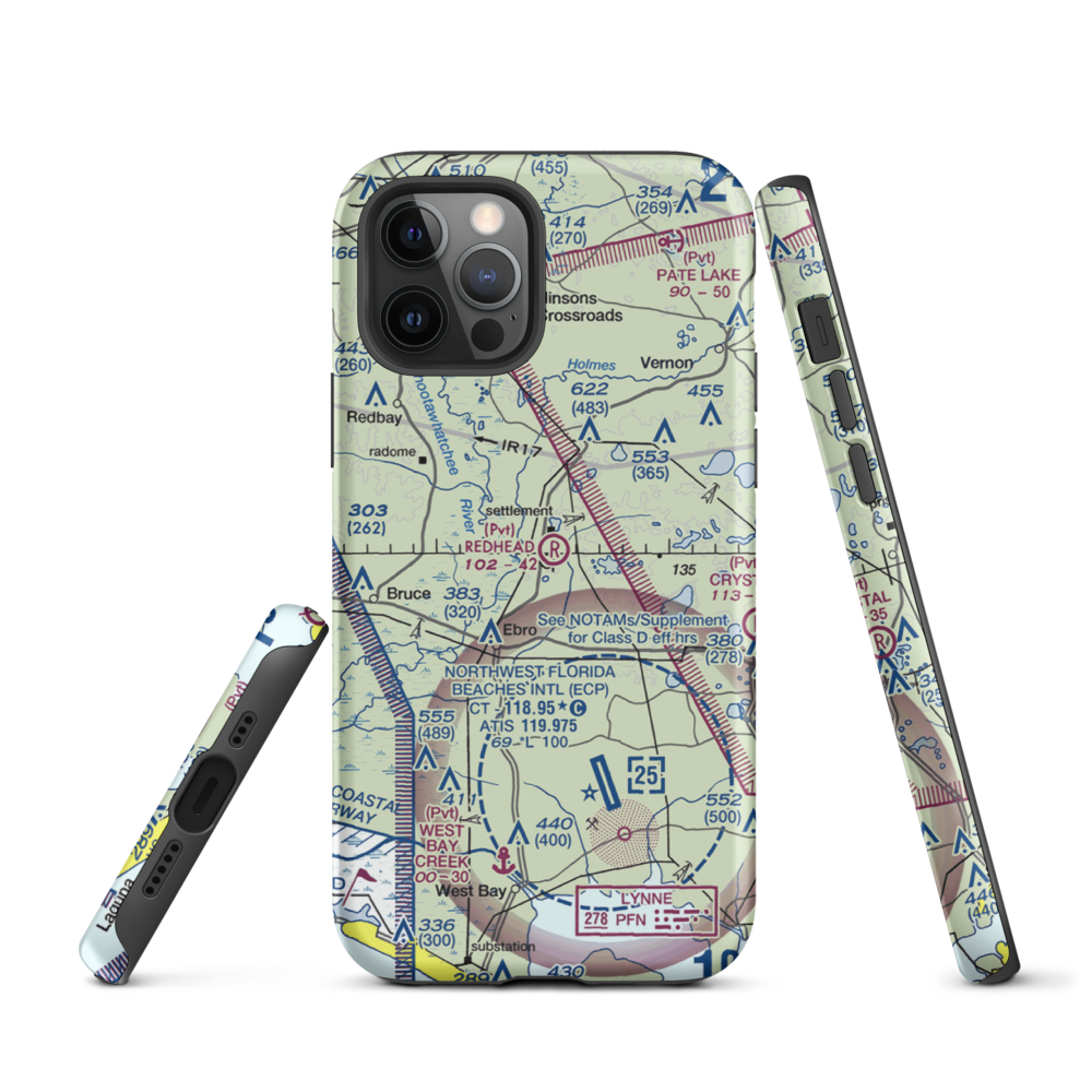 Redhead Airport (FD35) VFR Sectional  Tough iPhone Case iPhone 12 Pro model shown