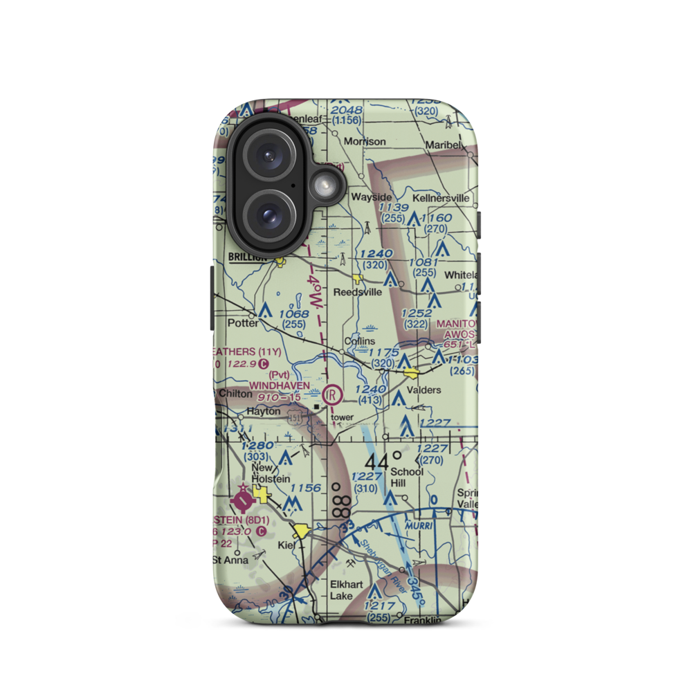 Redoft Airport (WN27) VFR Sectional  Tough iPhone Case iPhone 16 model shown