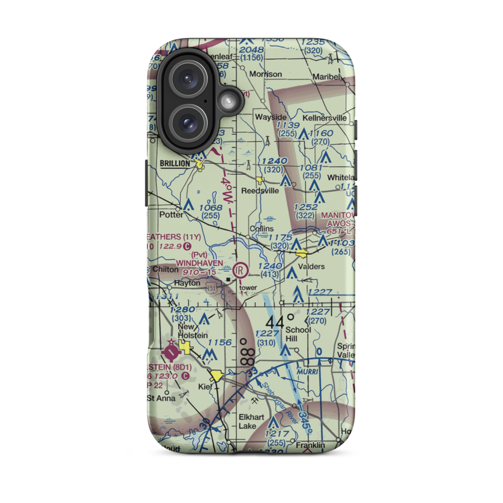 Redoft Airport (WN27) VFR Sectional  Tough iPhone Case iPhone 16 Plus model shown