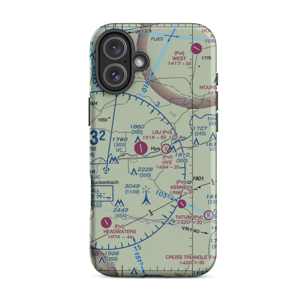 Redstone Ranch Airport (TS76) VFR Sectional  Tough iPhone Case iPhone 16 Plus model shown