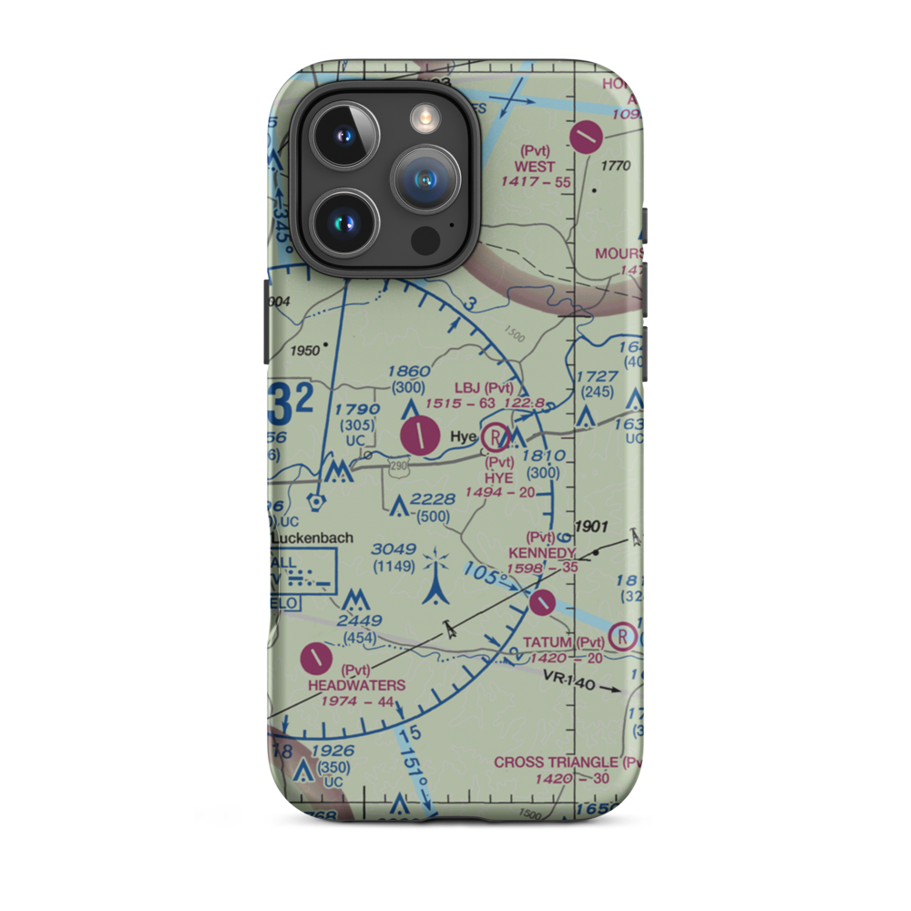 Redstone Ranch Airport (TS76) VFR Sectional  Tough iPhone Case iPhone 16 Pro Max model shown