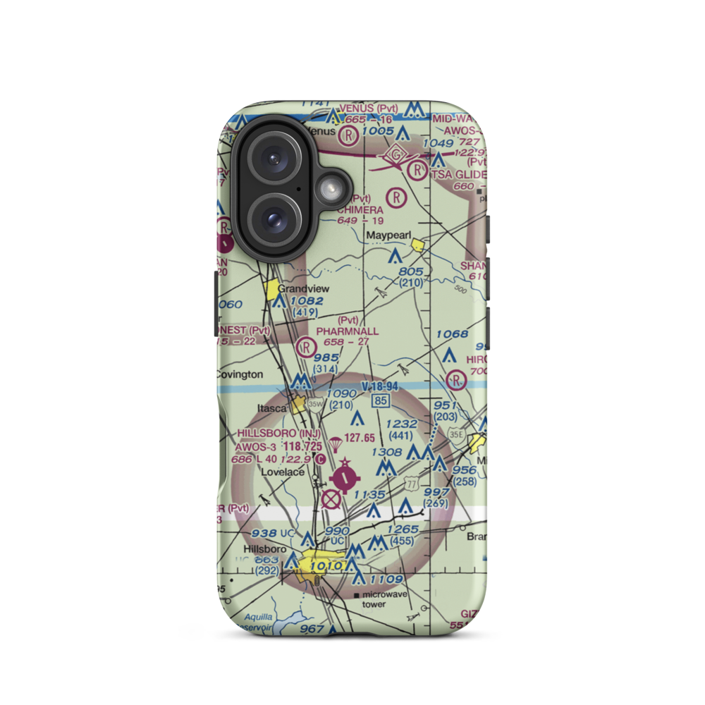 Reece Ranch Airport (20TE) VFR Sectional  Tough iPhone Case iPhone 16 model shown
