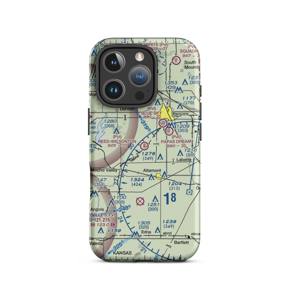Reed-Wilsonton Airport (3KS8) VFR Sectional  Tough iPhone Case iPhone 16 Pro model shown