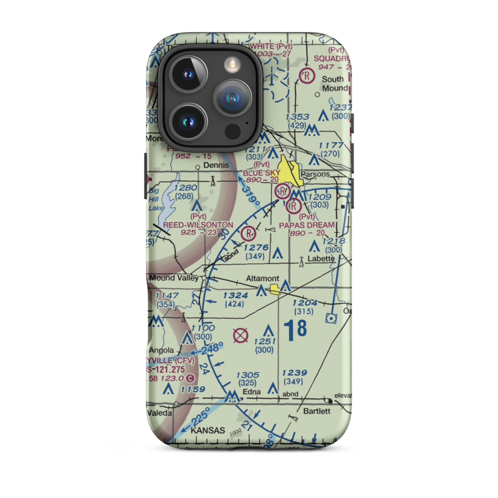 Reed-Wilsonton Airport (3KS8) VFR Sectional  Tough iPhone Case iPhone 16 Pro Max model shown