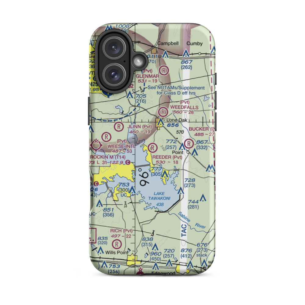 Reeder Airport (9XS7) VFR Sectional  Tough iPhone Case iPhone 16 Plus model shown