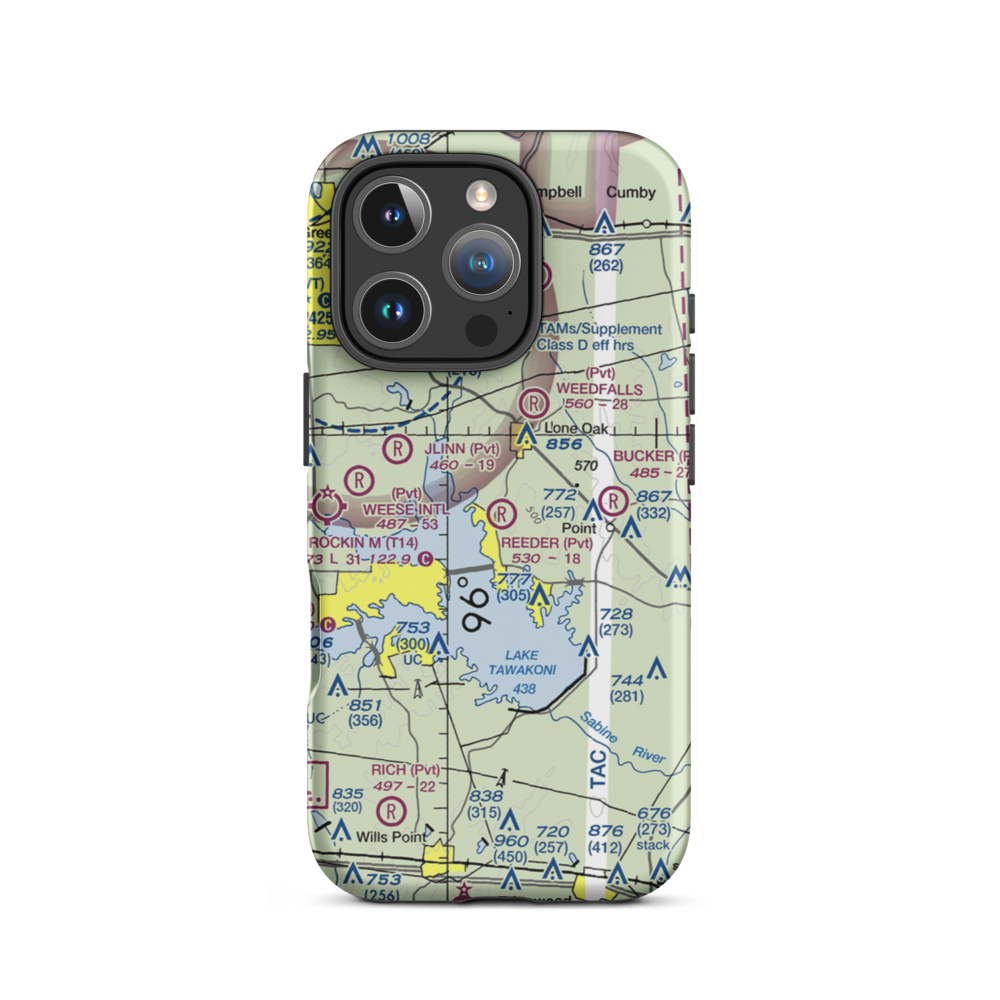 Reeder Airport (9XS7) VFR Sectional  Tough iPhone Case iPhone 16 Pro model shown