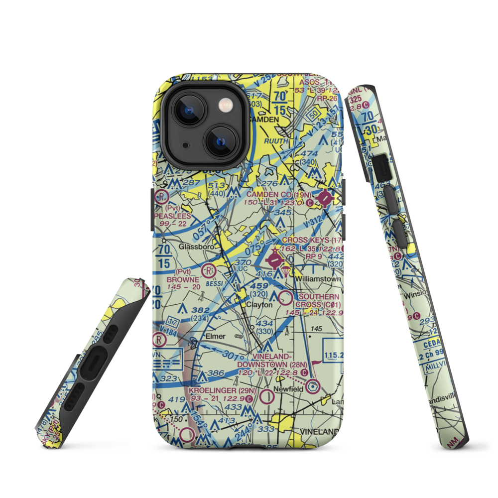 Reeder Airport (NJ64) VFR Sectional  Tough iPhone Case iPhone 14 model shown