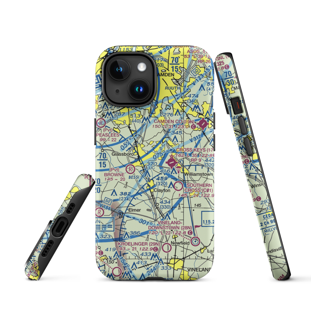 Reeder Airport (NJ64) VFR Sectional  Tough iPhone Case iPhone 15 model shown