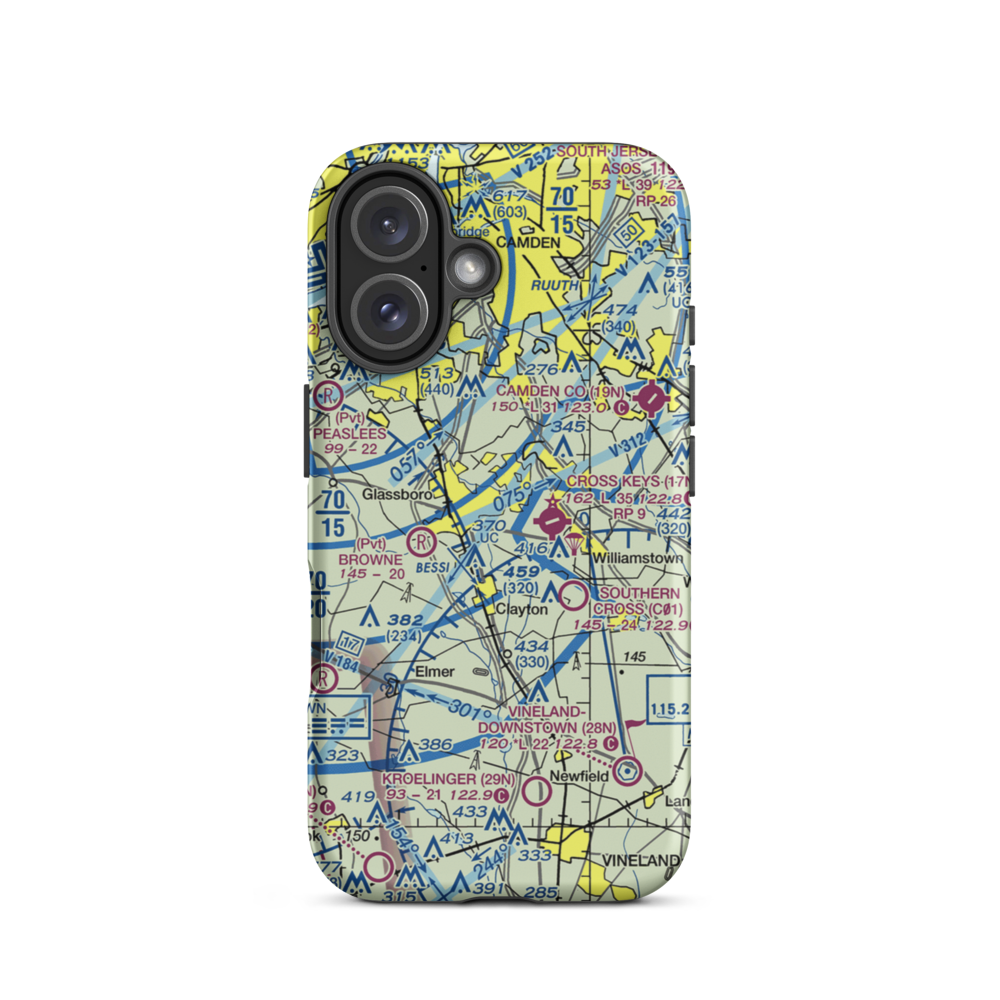 Reeder Airport (NJ64) VFR Sectional  Tough iPhone Case iPhone 16 model shown
