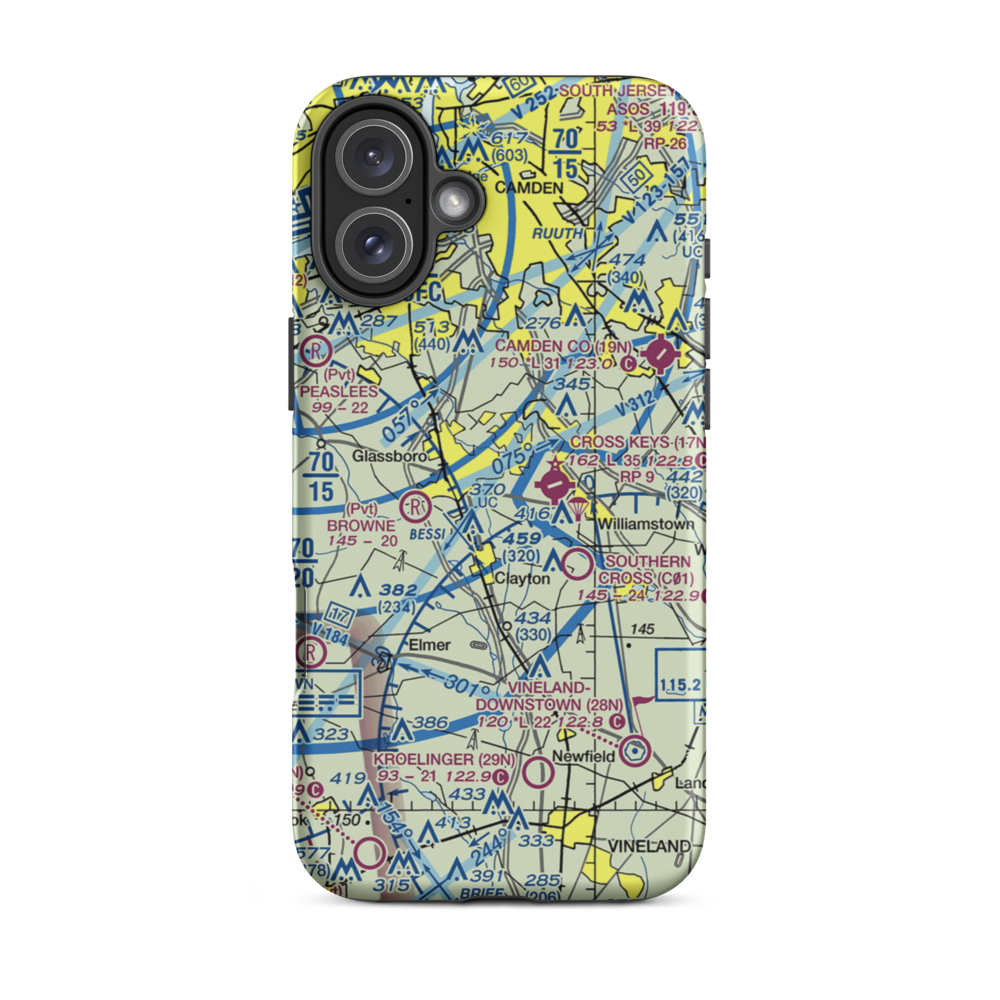 Reeder Airport (NJ64) VFR Sectional  Tough iPhone Case iPhone 16 Plus model shown