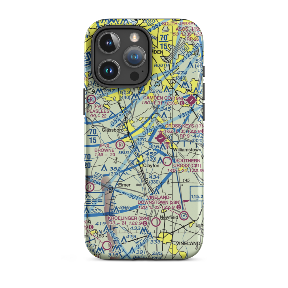 Reeder Airport (NJ64) VFR Sectional  Tough iPhone Case iPhone 16 Pro Max model shown