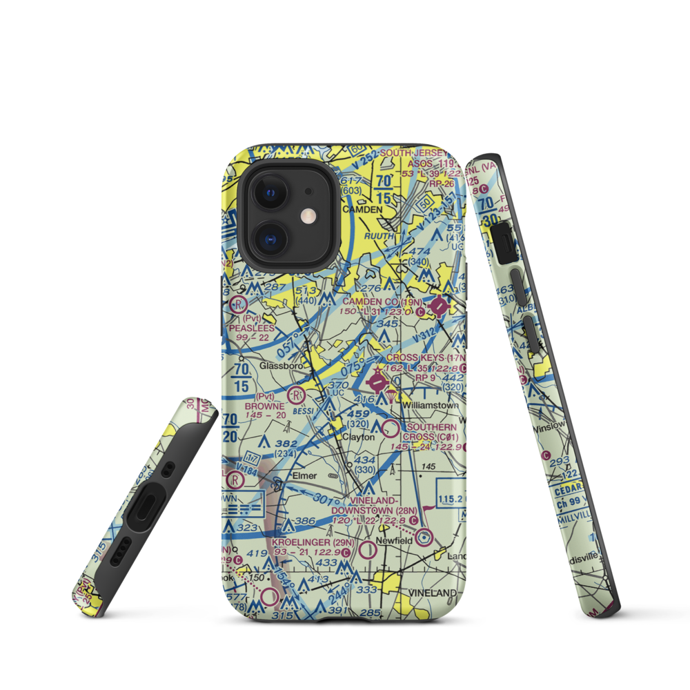 Reeder Airport (NJ64) VFR Sectional  Tough iPhone Case iPhone 12 mini model shown