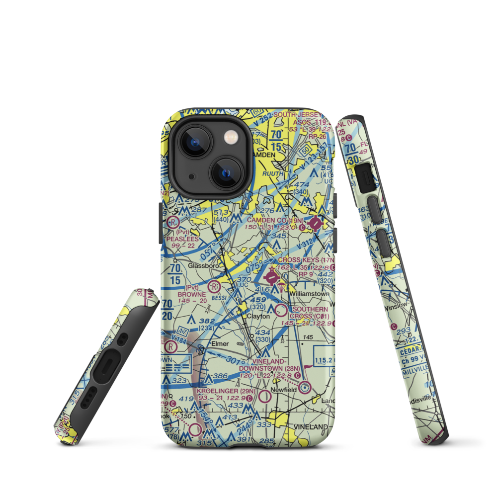 Reeder Airport (NJ64) VFR Sectional  Tough iPhone Case iPhone 13 mini model shown