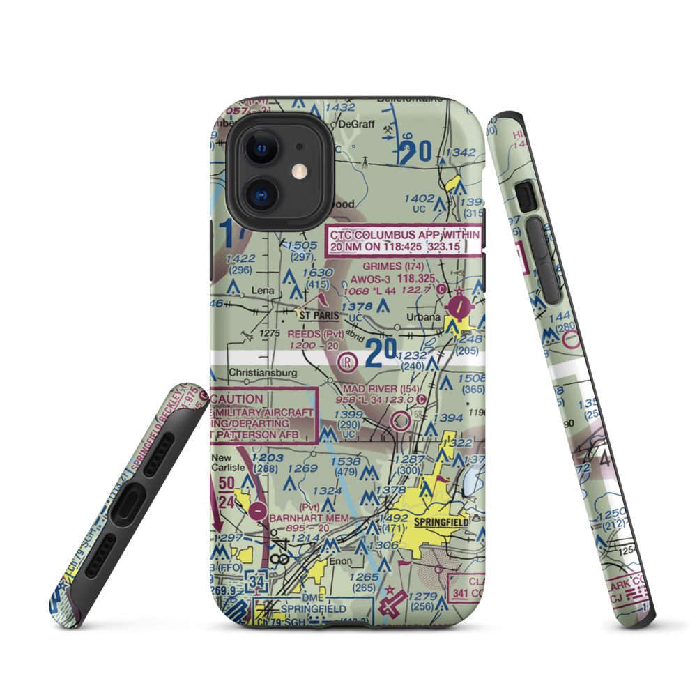 Reeds Airport (24OI) VFR Sectional  Tough iPhone Case iPhone 11 model shown