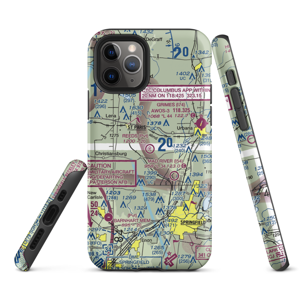 Reeds Airport (24OI) VFR Sectional  Tough iPhone Case iPhone 11 Pro model shown