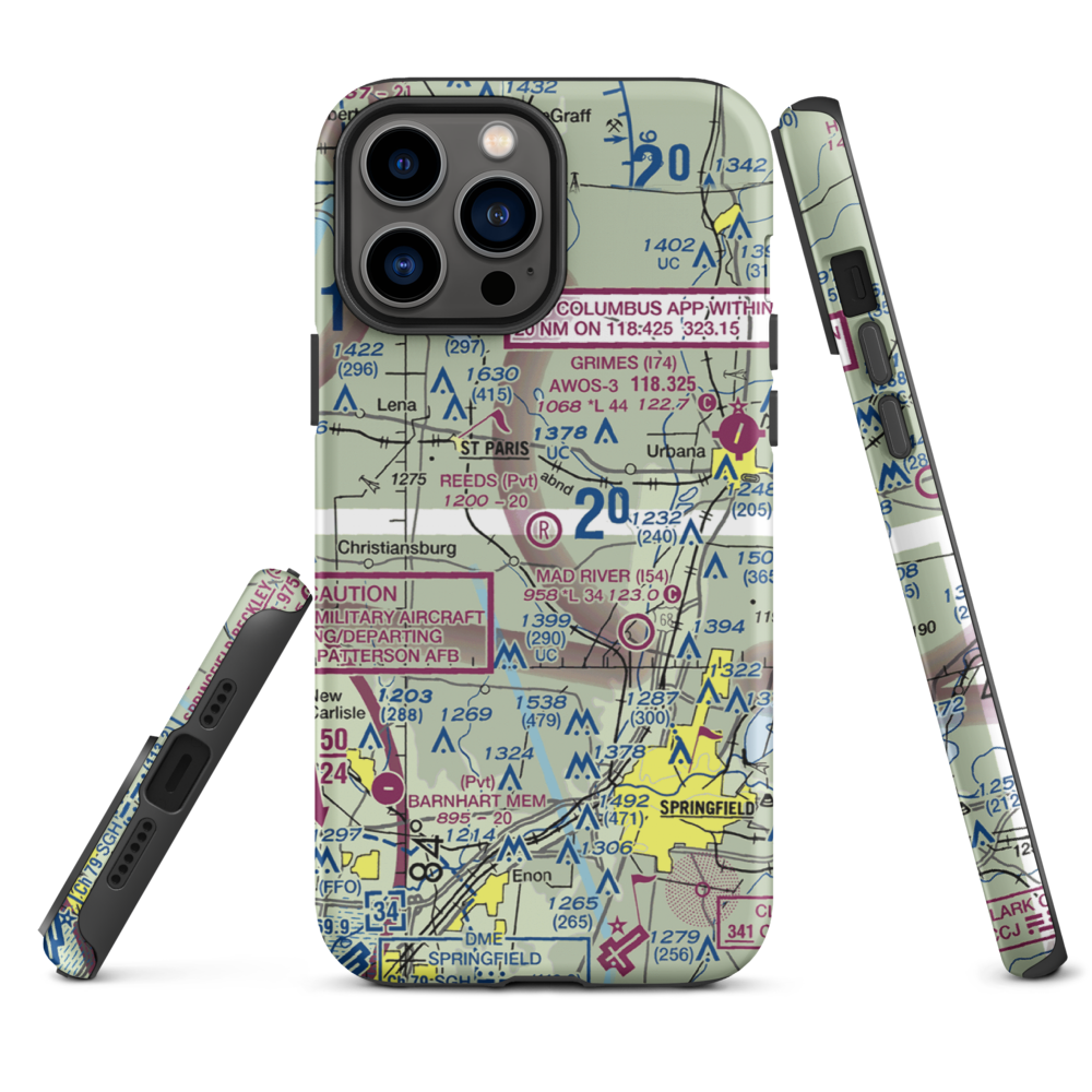 Reeds Airport (24OI) VFR Sectional  Tough iPhone Case iPhone 13 Pro Max model shown
